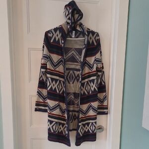 Indigo Multicolor Patterned Hoodie